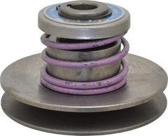 Lovejoy - 1.62" Min Pitch, 2.81" Long, 3-3/4" Max Diam, Spring Loaded Variable Speed Pulley - 4" Outside Diam, 5/8" Inside Diam, 1/2 Hp at 1750 RPM, 0.333 Hp at 1150 RPM - Exact Tool & Supply