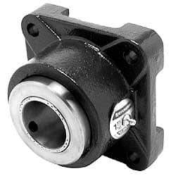 Browning - 5-5/8" OALType E 4-Bolt Flange Bearing - 4-3/8" Btw Mnt Hole Ctrs, Cast Iron - Exact Tool & Supply