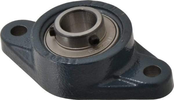 Value Collection - 113mm OAL2-Bolt Flange Bearing - 2830 Lb Dyn Cap, Cast Iron - Exact Tool & Supply