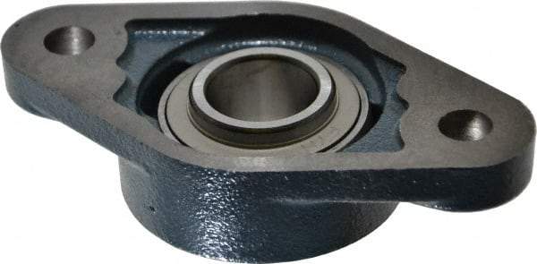 Value Collection - 130mm OAL2-Bolt Flange Bearing - 3100 Lb Dyn Cap, Cast Iron - Exact Tool & Supply