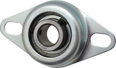 Value Collection - 3/4" ID, 1.2205" OAL x 4-1/2" OAH 2-Bolt Flange - 1,650 Lb Static Cap, 2,830 Lb Dyn Cap, 3-3/8" Btw Mnt Hole Ctrs, Stamped Steel Rubber Mount - Exact Tool & Supply