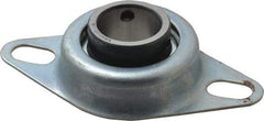 Value Collection - 1" ID, 1.2205" OAL x 4-1/2" OAH 2-Bolt Flange - 1,740 Lb Static Cap, 3,100 Lb Dyn Cap, 3-3/8" Btw Mnt Hole Ctrs, Stamped Steel Rubber Mount - Exact Tool & Supply