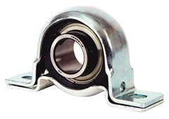 Value Collection - 1-3/16" ID, 5-3/4" OAL x 3-1/8" OAH Pillow Block - 2,500 Lb Static Cap, 4,300 Lb Dyn Cap, 4-1/4" Btw Mnt Hole Ctrs, 1.563" Base-to-Ctr Ht, Stamped Steel Rubber Mount - Exact Tool & Supply