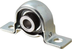 Value Collection - 1/2" ID, 3.8437" OAL x 2" OAH Pillow Block - 1,060 Lb Static Cap, 2,110 Lb Dyn Cap, 2.9843" Btw Mnt Hole Ctrs, 1" Base-to-Ctr Ht, Stamped Steel Rubber Mount - Exact Tool & Supply