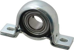Value Collection - 1" ID, 4.5937" OAL x 2-5/8" OAH Pillow Block - 1,740 Lb Static Cap, 3,100 Lb Dyn Cap, 3-3/4" Btw Mnt Hole Ctrs, 1-5/16" Base-to-Ctr Ht, Stamped Steel Rubber Mount - Exact Tool & Supply