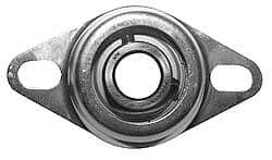 Value Collection - 1" ID, 1.2205" OAL x 4-1/2" OAH 2-Bolt Flange - 1,740 Lb Static Cap, 3,100 Lb Dyn Cap, 3-3/8" Btw Mnt Hole Ctrs, Stamped Steel Rubber Mount - Exact Tool & Supply