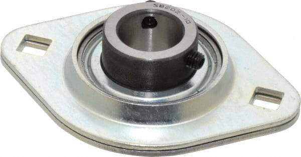 Value Collection - 3-3/16" OAL2-Bolt Flange - 1160 Lb Dyn Cap, Steel - Exact Tool & Supply