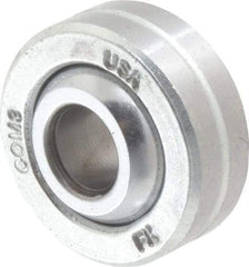 Made in USA - 3/16" Bore Diam, 3,250 Lb Dynamic Capacity, 9/32" Wide, Ball-Joint Spherical Plain Bearing - 9/16" OD - Exact Tool & Supply