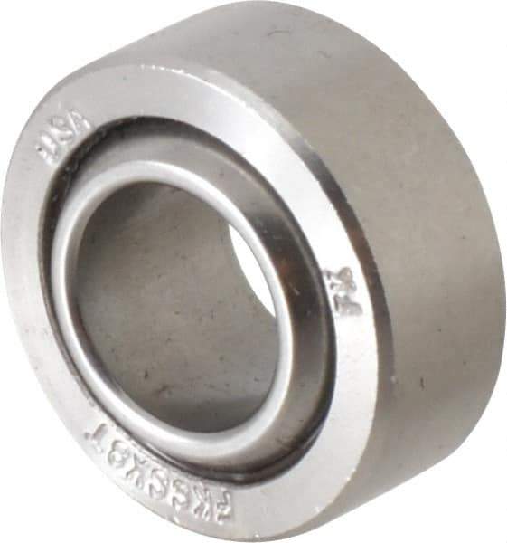 Made in USA - 1/2" Bore Diam, 17,900 Lb Dynamic Capacity, 1/2" Wide, Ball-Joint Spherical Plain Bearing - 1" OD - Exact Tool & Supply