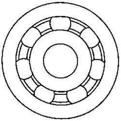 Made in USA - 6mm Bore Diam, 17mm OD, Open Plastic Race Radial Ball Bearing - 6mm Wide, 1 Row, Round Bore, 17 Lb Static Capacity, 26 Lb Dynamic Capacity - Exact Tool & Supply