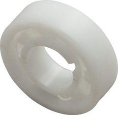 Made in USA - 5/8" Bore Diam, 1-3/8" OD, Open Plastic Race Radial Ball Bearing - 7/16" Wide, 1 Row, Round Bore, 46 Lb Static Capacity, 69 Lb Dynamic Capacity - Exact Tool & Supply