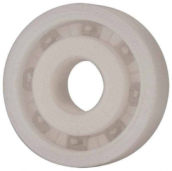 Made in USA - 10mm Bore Diam, 30mm OD, Open Plastic Race Radial Ball Bearing - 9mm Wide, 1 Row, Round Bore, 43 Lb Static Capacity, 55 Lb Dynamic Capacity - Exact Tool & Supply
