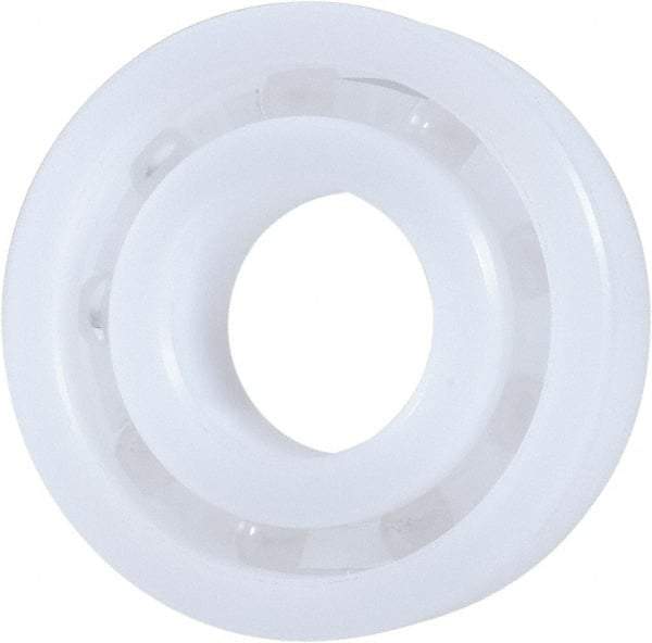 Made in USA - 15mm Bore Diam, 35mm OD, Open Plastic Race Radial Ball Bearing - 11mm Wide, 1 Row, Round Bore, 46 Lb Static Capacity, 69 Lb Dynamic Capacity - Exact Tool & Supply