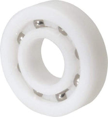 Made in USA - 12mm Bore Diam, 28mm OD, Open Plastic Race Radial Ball Bearing - 8mm Wide, 1 Row, Round Bore, 43 Lb Static Capacity, 55 Lb Dynamic Capacity - Exact Tool & Supply