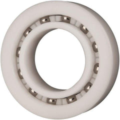 Made in USA - 25mm Bore Diam, 47mm OD, Open Plastic Race Radial Ball Bearing - 12mm Wide, 1 Row, Round Bore, 61 Lb Static Capacity, 92 Lb Dynamic Capacity - Exact Tool & Supply