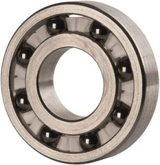 Made in USA - 1/2" Bore Diam, 1-1/8" OD, Open Precision Ground Radial Ball Bearing - 1/4" Wide, 1 Row, Round Bore, 129 Lb Static Capacity, 165 Lb Dynamic Capacity - Exact Tool & Supply