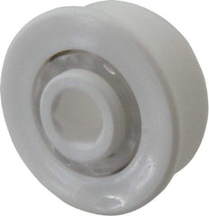 Made in USA - 2 Row, 1.6" OD, 7/16" Hex Bore Conveyor Roller Bearing - 85 Lb Capacity, 855 Max RPM, Stainless Steel with Polypropylene Housing - Exact Tool & Supply