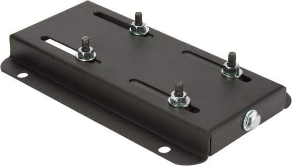 Made in USA - 5/16" Bolt Steel Rigid Fixed Base Motor Base - Adjusting Single Screw, 56 NEMA Frame - Exact Tool & Supply