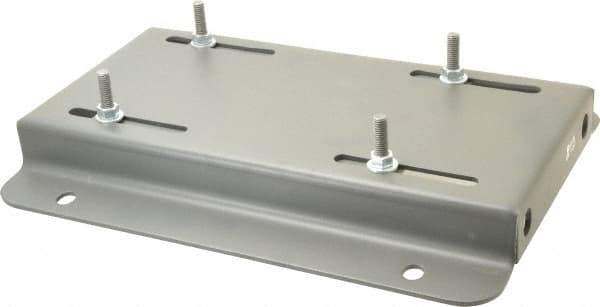 Made in USA - 3/8" Bolt Steel Rigid Fixed Base Motor Base - Adjusting Single Screw, 213T NEMA Frame - Exact Tool & Supply