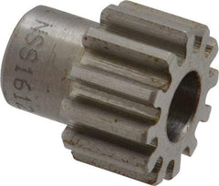 Browning - 16 Pitch, 3/4" Pitch Diam, 12 Tooth Spur Gear - 3/8" Bore Diam, 9/16" Hub Diam, Steel - Exact Tool & Supply