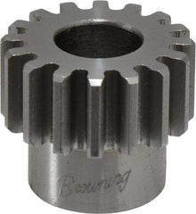 Browning - 16 Pitch, 1" Pitch Diam, 16 Tooth Spur Gear - 1/2" Bore Diam, 13/16" Hub Diam, Steel - Exact Tool & Supply