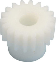 Poly Hi Solidur - 20 Pitch, 0.9" Pitch Diam, 1" OD, 18 Tooth Spur Gear - 3/8" Face Width, 5/16" Bore Diam, 43/64" Hub Diam, 20° Pressure Angle, Acetal - Exact Tool & Supply