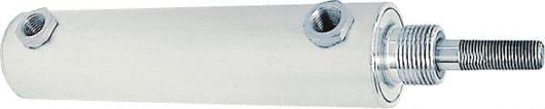 Mead - 1" Stroke x 2-1/2" Bore Double Acting Air Cylinder - 1/4 Port, 3/4-16 Rod Thread, -40 to 250°F - Exact Tool & Supply