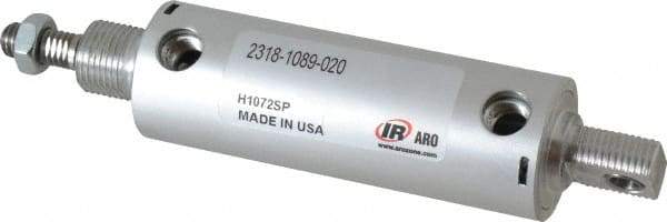 ARO/Ingersoll-Rand - 2" Stroke x 1-1/8" Bore Double Acting Air Cylinder - 1/8 Port, 3/8-16 Rod Thread - Exact Tool & Supply
