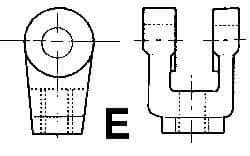 ARO/Ingersoll-Rand - Air Cylinder Rod Clevis - For 1-1/2, 2 & 2-1/2" Air Cylinders, Use with Provenair Series - Exact Tool & Supply