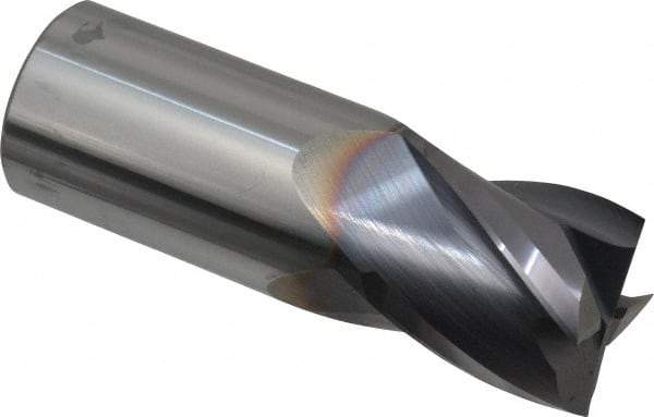 Niagara Cutter - 1", 1" LOC, 1" Shank Diam, 3" OAL, 4 Flute, Solid Carbide Square End Mill - Single End, TiAlN Finish, Spiral Flute, 30° Helix, Centercutting, Right Hand Cut, Right Hand Flute, Series C430 - Exact Tool & Supply