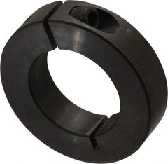Climax Metal Products - 1-5/16" Bore, Steel, One Piece One Piece Split Shaft Collar - 2-1/4" Outside Diam, 9/16" Wide - Exact Tool & Supply