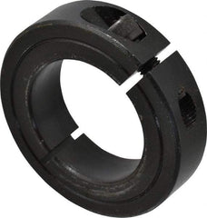 Climax Metal Products - 1-3/8" Bore, Steel, One Piece Clamp Collar - 2-1/4" Outside Diam, 9/16" Wide - Exact Tool & Supply