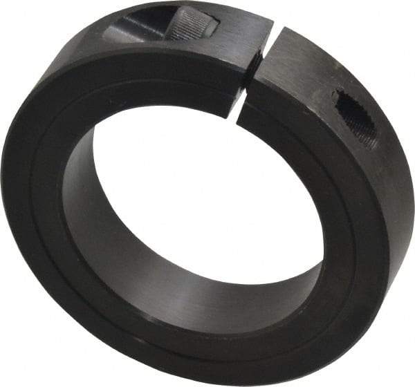 Climax Metal Products - 2" Bore, Steel, One Piece Clamp Collar - 3" Outside Diam, 11/16" Wide - Exact Tool & Supply