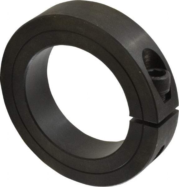Climax Metal Products - 2-1/8" Bore, Steel, One Piece One Piece Split Shaft Collar - 3-1/4" Outside Diam, 3/4" Wide - Exact Tool & Supply