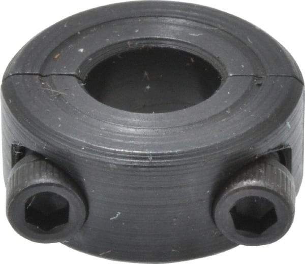 Climax Metal Products - 5/16" Bore, Steel, Two Piece Shaft Collar - 11/16" Outside Diam, 5/16" Wide - Exact Tool & Supply