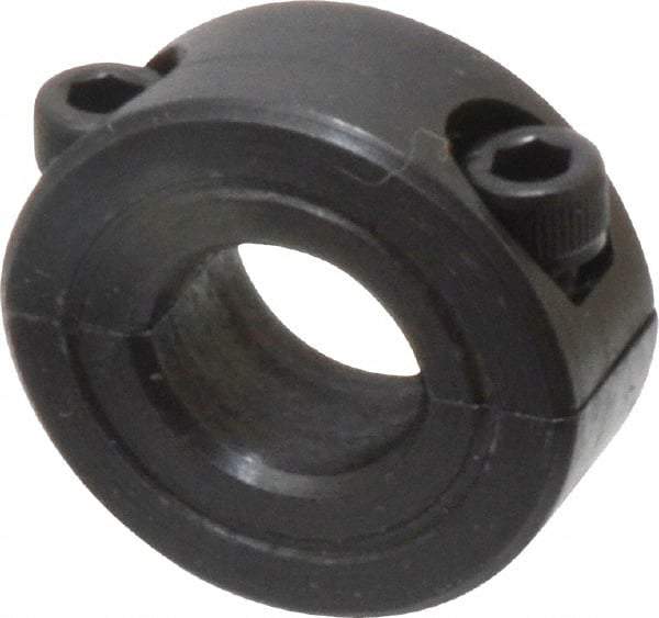 Climax Metal Products - 7/16" Bore, Steel, Two Piece Shaft Collar - 15/16" Outside Diam, 3/8" Wide - Exact Tool & Supply