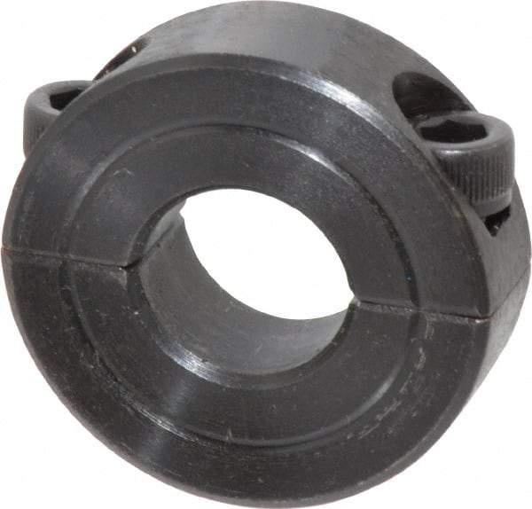 Climax Metal Products - 9/16" Bore, Steel, Two Piece Shaft Collar - 1-5/16" Outside Diam, 7/16" Wide - Exact Tool & Supply