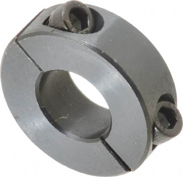 Climax Metal Products - 5/8" Bore, Steel, Two Piece Shaft Collar - 1-5/16" Outside Diam, 7/16" Wide - Exact Tool & Supply