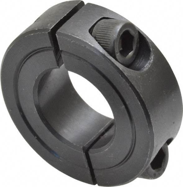 Climax Metal Products - 3/4" Bore, Steel, Two Piece Shaft Collar - 1-1/2" Outside Diam, 1/2" Wide - Exact Tool & Supply