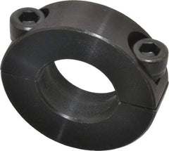 Climax Metal Products - 13/16" Bore, Steel, Two Piece Two Piece Split Shaft Collar - 1-5/8" Outside Diam, 1/2" Wide - Exact Tool & Supply