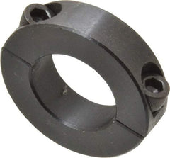 Climax Metal Products - 1-1/16" Bore, Steel, Two Piece Two Piece Split Shaft Collar - 1-7/8" Outside Diam, 1/2" Wide - Exact Tool & Supply