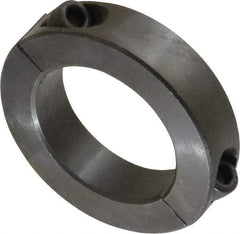 Climax Metal Products - 1-9/16" Bore, Steel, Two Piece Two Piece Split Shaft Collar - 2-3/8" Outside Diam, 9/16" Wide - Exact Tool & Supply