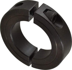 Climax Metal Products - 1-11/16" Bore, Steel, Two Piece Two Piece Split Shaft Collar - 2-3/4" Outside Diam, 11/16" Wide - Exact Tool & Supply