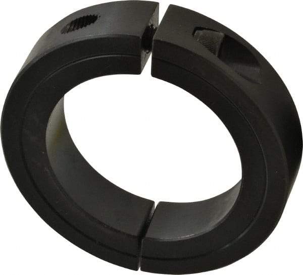 Climax Metal Products - 2-3/8" Bore, Steel, Two Piece Two Piece Split Shaft Collar - 3-1/2" Outside Diam, 3/4" Wide - Exact Tool & Supply