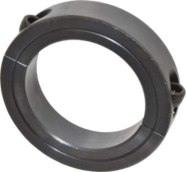 Climax Metal Products - 2-7/16" Bore, Steel, Two Piece Two Piece Split Shaft Collar - 3-1/2" Outside Diam, 3/4" Wide - Exact Tool & Supply