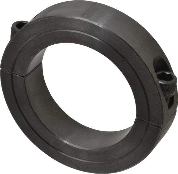 Climax Metal Products - 2-5/8" Bore, Steel, Two Piece Two Piece Split Shaft Collar - 3-7/8" Outside Diam, 7/8" Wide - Exact Tool & Supply