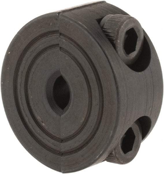 Climax Metal Products - 4mm Bore, Steel, Two Piece Shaft Collar - 11/16" Outside Diam - Exact Tool & Supply