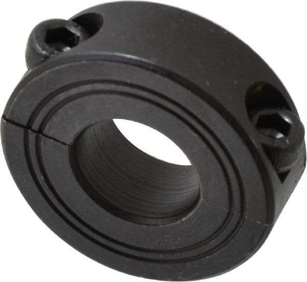 Climax Metal Products - 17mm Bore, Steel, Two Piece Shaft Collar - 1-1/2" Outside Diam - Exact Tool & Supply