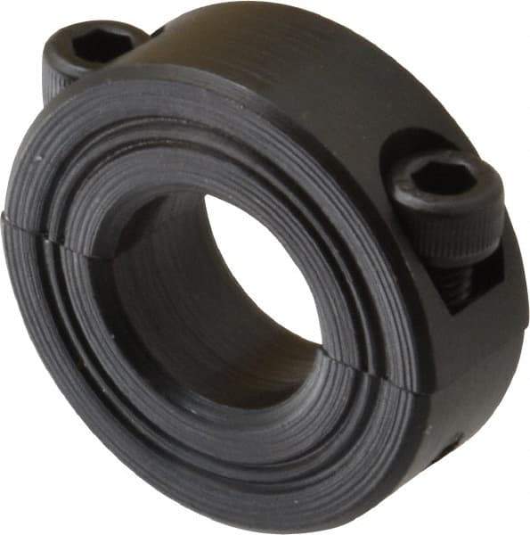 Climax Metal Products - 18mm Bore, Steel, Two Piece Shaft Collar - 1-1/2" Outside Diam - Exact Tool & Supply