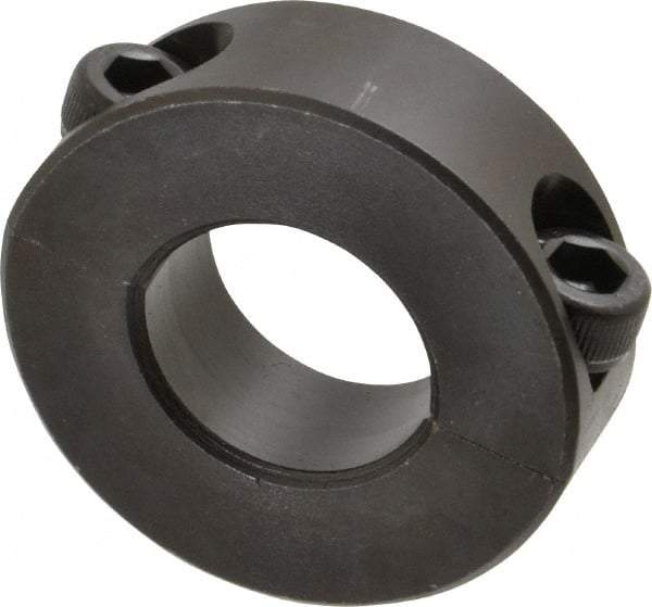 Climax Metal Products - 22mm Bore, Steel, Two Piece Shaft Collar - 1-3/4" Outside Diam - Exact Tool & Supply